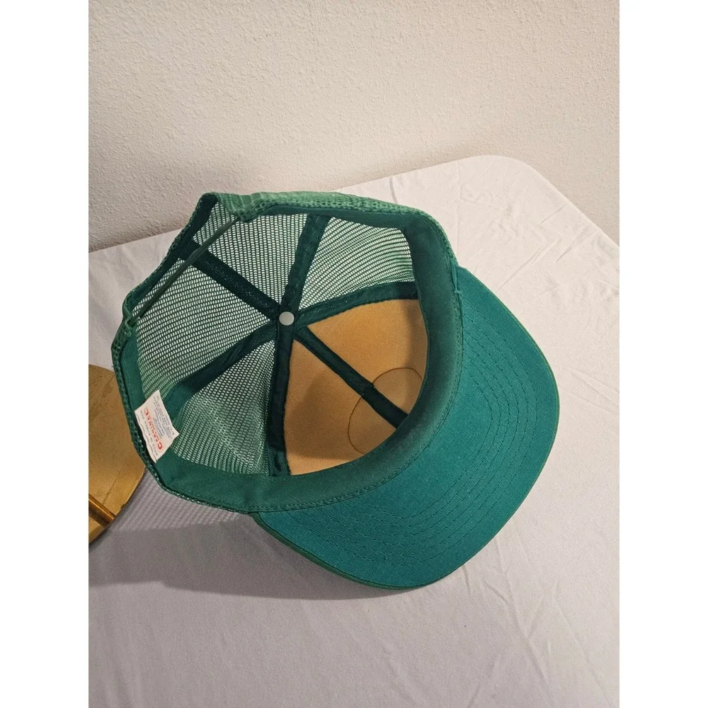 Cardinal Cap Organized Fishermen of Florida Green Mesh Snapback Trucker Hat Vtg